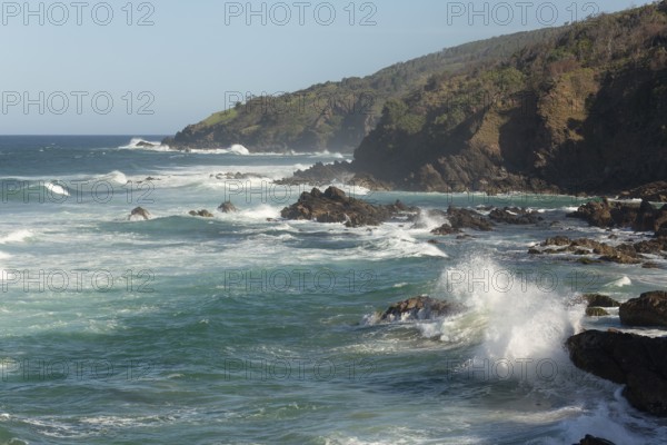 Sunny daytime view along the bays of Broken Head Nature Reserve near Byron Bay, New South Wales,