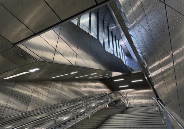 Benrather Straße subway station, Werhahn line, designed by artist Thomas Stricker, Düsseldorf,