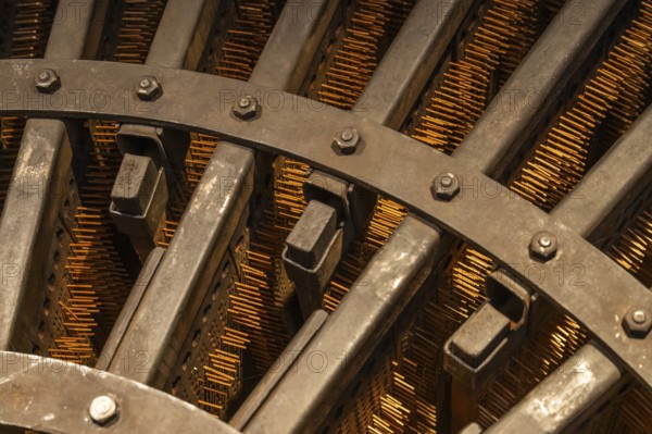 Detail historical machine for making matches, Tändsticksmuseet match museum or match museum,