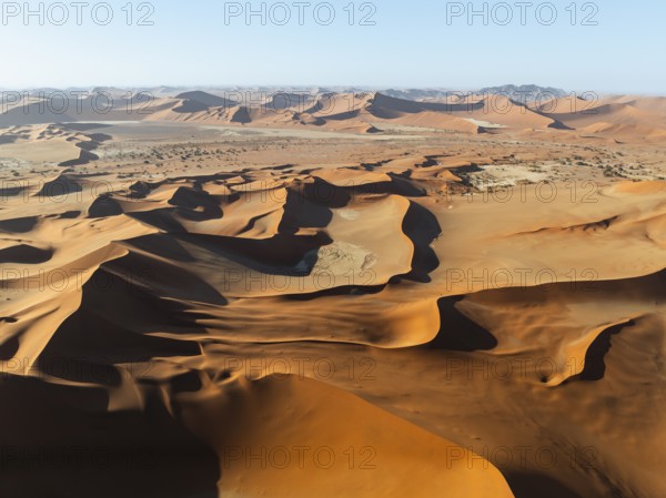 Aerial view, Dramatic sand dunes in the Namib Desert, Namib Naukluft Park, Namibia