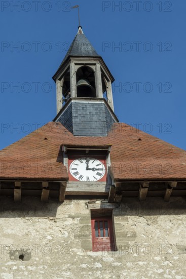 Charroux labelled The Most Beautiful Villages of France, Belfry and the door of the clock, Allier