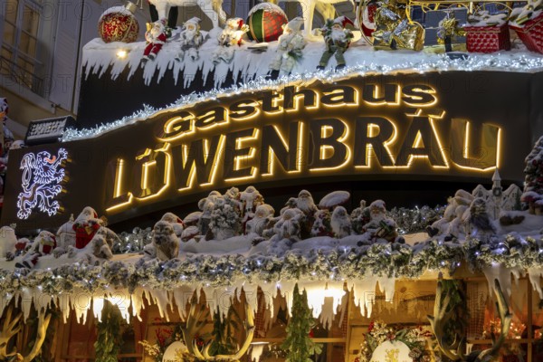 Gasthaus Löwenbräu in Baden-Baden. In winter time, the inn transforms its beer garden into an