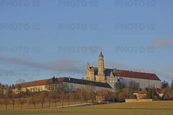 Benedictine monastery with late baroque monastery church, abbey, Neresheim, Härtsfeld, Swabian