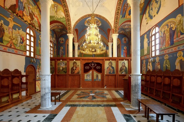 Bulgarian Orthodox Rock cave Monastery of Saint Dimitar Basarbowski, Church interior, Basarbovo,