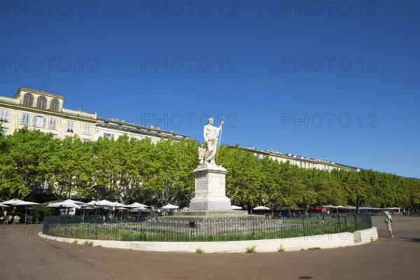 Napoleon monument on Place Saint Nicolas, Bastia, Haute-Corse department, North Coast, Corsica,