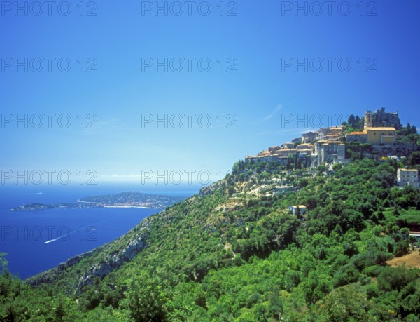 Eze-Village mountain village, Provence-Alpes-Côte d'Azur, France, June 1999, vintage, retro, old,