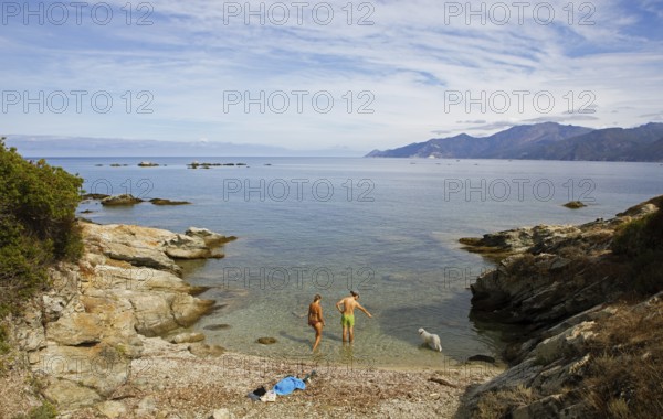 Desert des Agriates or Agriates desert on the Gulf of Saint-Florent in the Mediterranean,