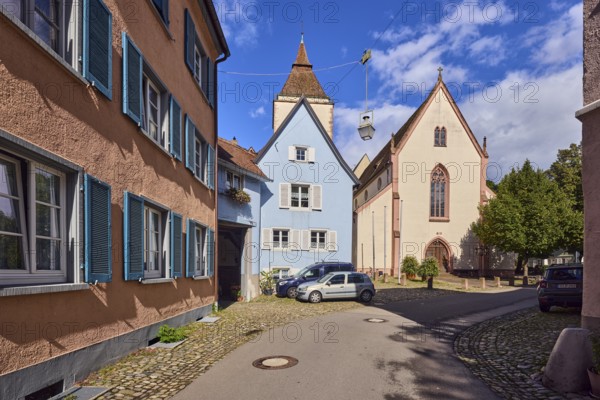 St. Martin parish church, church tower, houses, historic residential buildings, apartment