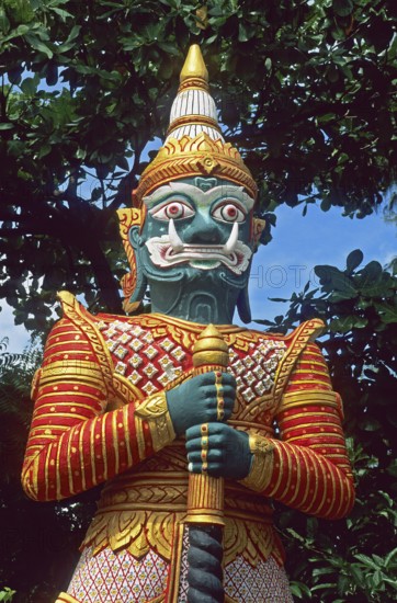 Temple guard statue at the Big Buddha statue on the island of Ko Samui, Thailand, December 2002,