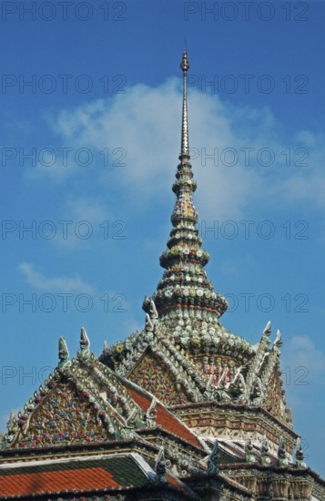 Gable, Grand Palace at Wat Phra Kaeo, Bangkok, Thailand, December 2002, vintage, retro, old,