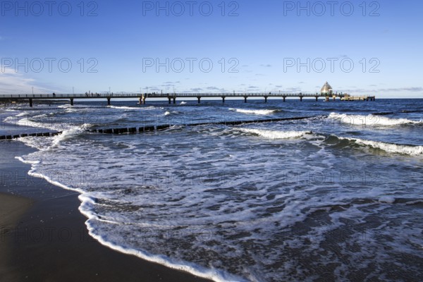 Pier with diving gondola, Zingst, Fischland-Darß-Zingst, Western Pomerania Lagoon Area National