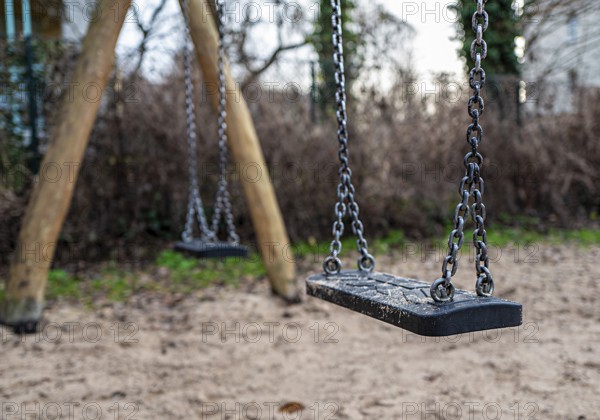 Detailed photo of play equipment on a children's playground, Berlin, Germany