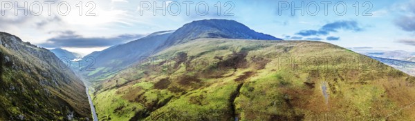 Autumn colours over Mach Loop from a drone, Minffordd, Tywyn, Wales, UK