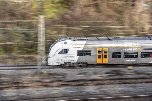 RRX, Rhein-Ruhr-Express, regional traffic, on the route east, in front of Essen main station,