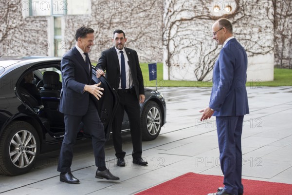 Mark Rutte (Secretary General of NATO) and Friedrich Merz (Chancellor of the Federal Republic of