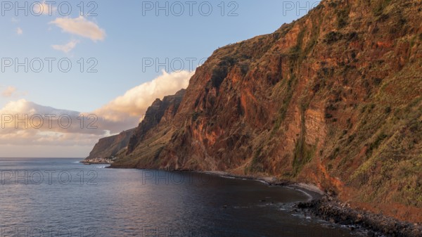 Aerial view of cliffs near Jardim do Mar, Madeira, Portugal