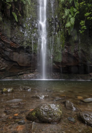 Cascata das 25 Fontes river and waterfall, 25 springs, hiking trail PR6, Levada das 25 Fontes,