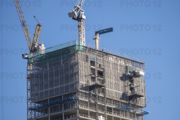 Construction site of the high-rise office building The Berlinian, in the vicinity of Alexanderplatz