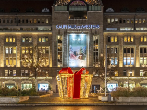 The KaDeWe, department store of the West on Tauentzienstraße in Christmas light decoration, Berlin,