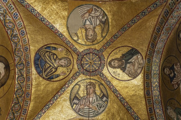 Mosaics in the Catholicon of the Hosios Luke Monastery, UNESCO World Heritage Site in Steiri,