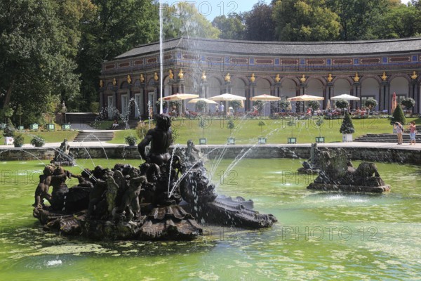 Water features of the Upper Grotto, Sun Temple, Hermitage in Bayreuth, Upper Franconia, Bavaria,