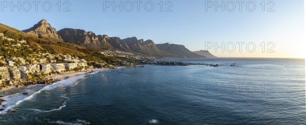 Cityscape, Aerial View, Ocean and Clifton Beach, Camps Bay, Cape Town, South Africa