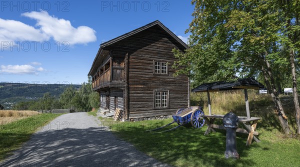 Maihaugen open-air museum with houses and objects from farms in Gudbrandsdal, Lillehammer am Mjøsa