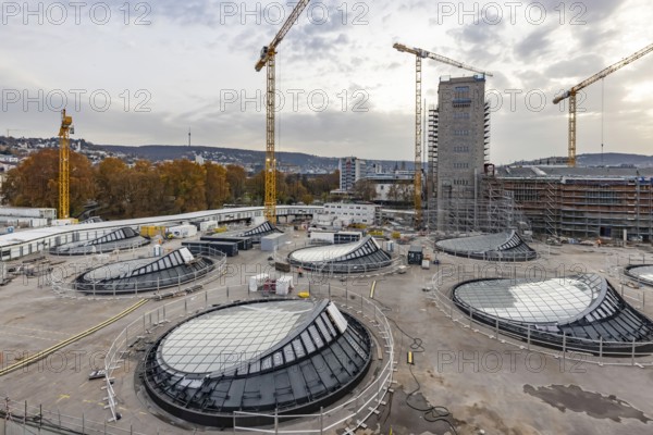 Stuttgart Central Station. Stuttgart 21 construction site. The new transit station is being built