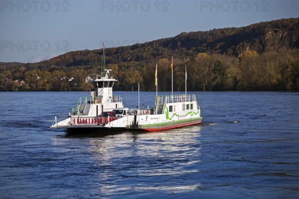 The Konrad Adenauer Rhine ferries on the Rhine from Bad Godesberg to Königswinter-Niederdollendorf,