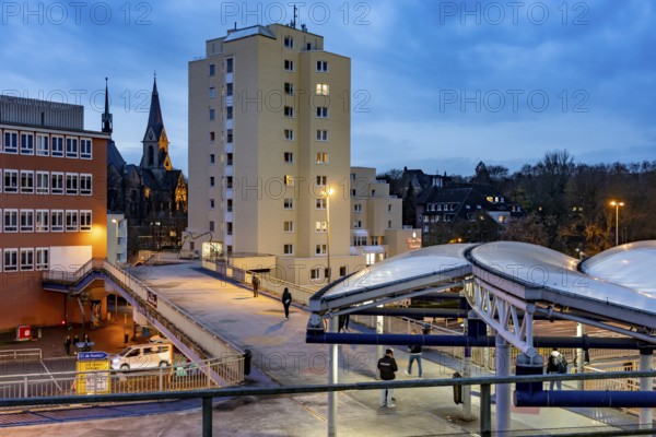 Skyline of Essen-Steele, high-rise building of the Kaiser-Otto-Residenz seniors residence, St.