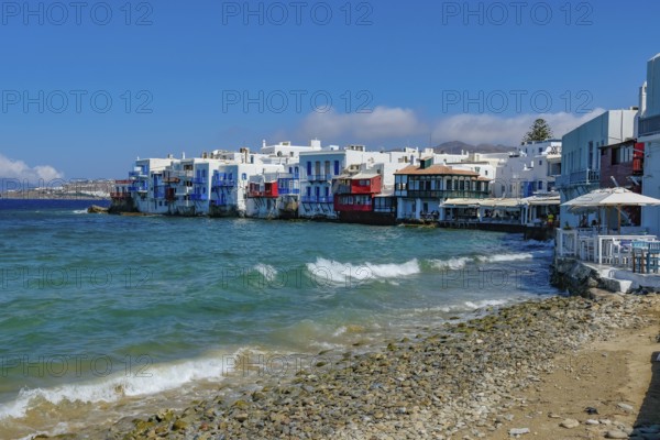 Mykonos, Cyclades, Greece - Little Venice is a picturesque neighborhood in Mykonos Town with