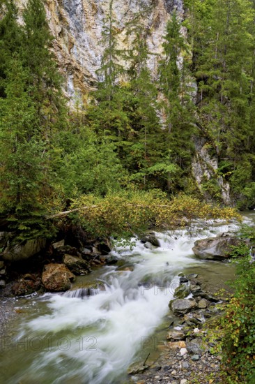 Diosaz mountain river in the gorge, Gorges de la Diosaz, Les Houches, Chamonix-Mont-Blanc,