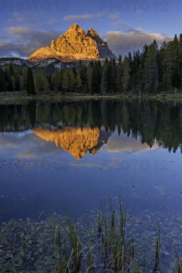 Mountain lake, mountains, reflection, sunny, evening light, Lake Antorno, Lake Antorno, Three
