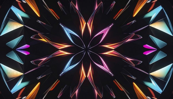 Abstract background of slightly unfocused multicolored glass lenses spinning and rotating,