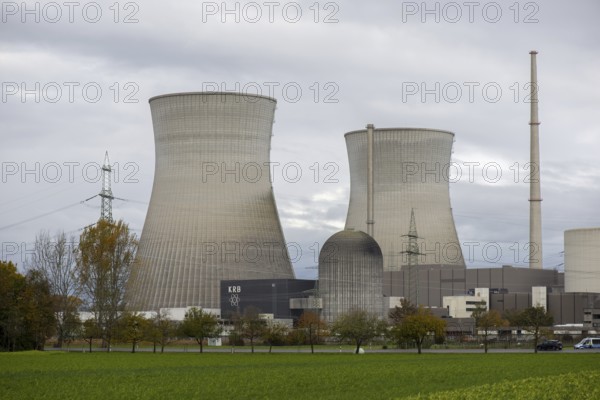 Demolition of the 160m high cooling towers of the disused Gundremmingen nuclear power plant (AKW