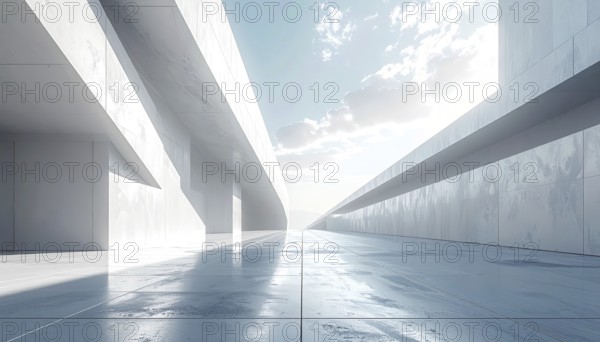 3d illustration of abstract modern architecture background, Minimal geometry architectural design,