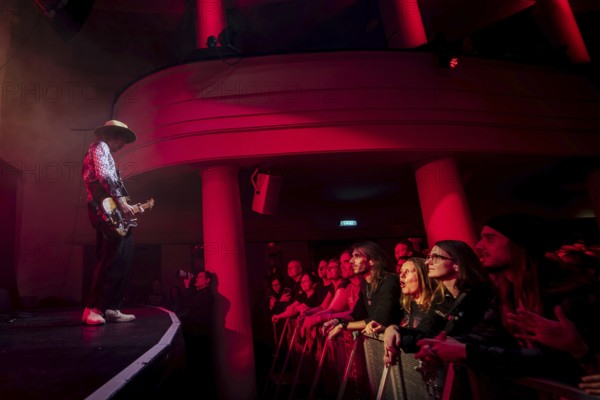 Singer Justin Hawkins from The Darkness live on Dreams On Toast Tour at Metropol Berlin on 10