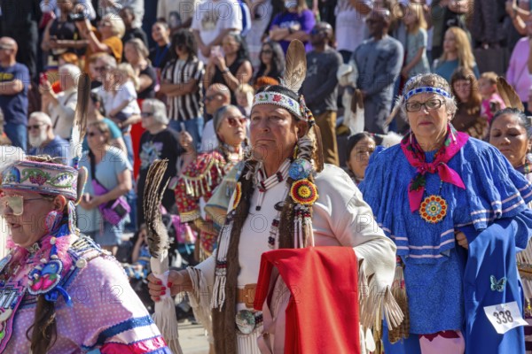 Detroit, Michigan USA - 13 October 2025 - On Indigenous People's Day, Native American tribes held a