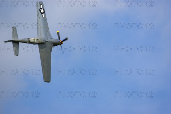 A North American P-51 Mustang of the flying group Flying Bulls, the Nooky Booky IV during an air