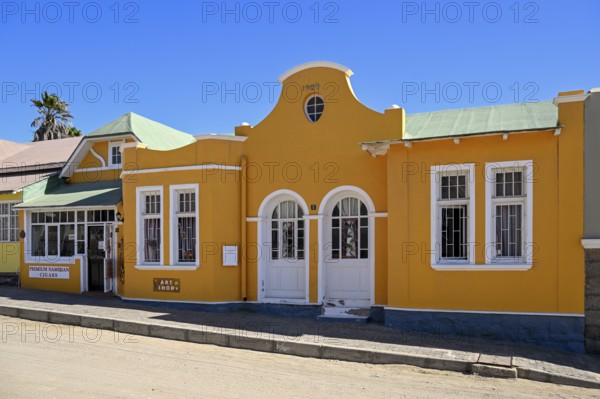 Colonial house facade in the Bergstraße, Lüderitz, Karas region, Namibia