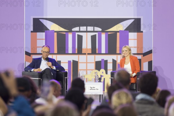 Friedrich Merz (CDU, Chancellor of the Federal Republic of Germany) during a stage talk at the Open
