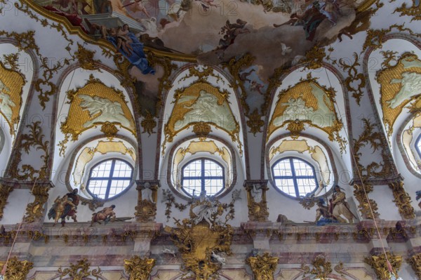 Interior design and exhibition rooms in the Würzburg Residence, imposing 18th century palace with