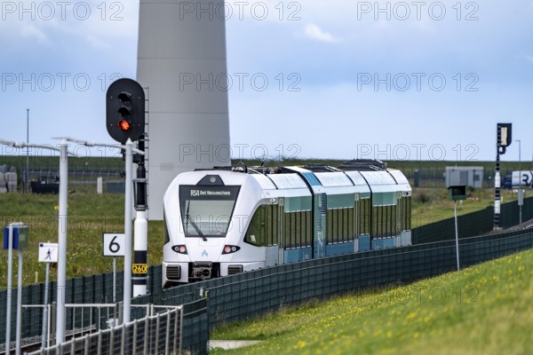 Train connection to the seaport of Eemshaven, in the Ems estuary, the British transport company