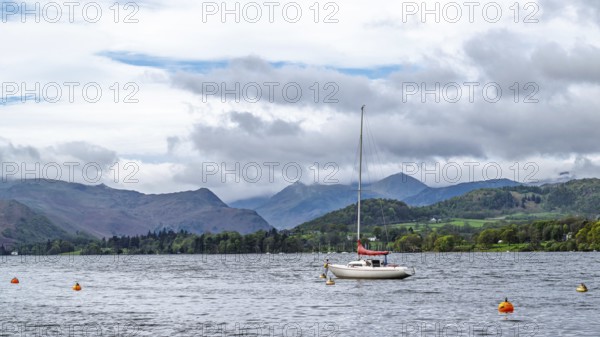 Boats on Ullswater Lake, Pooley Bridge, Lake District National Park, Cumbria, England, United