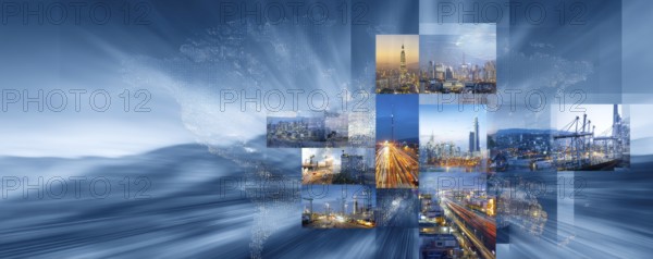 Concept of global international trade and commerce and interconnected businesses global