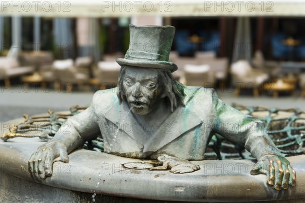 Water spirit fountain on the market square of the Capital of Culture 2026, Trencín, Slovakia