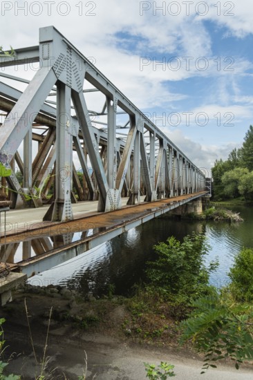 The old railway bridge being converted into the Fiesta Bridge over the Váh River, Capital of