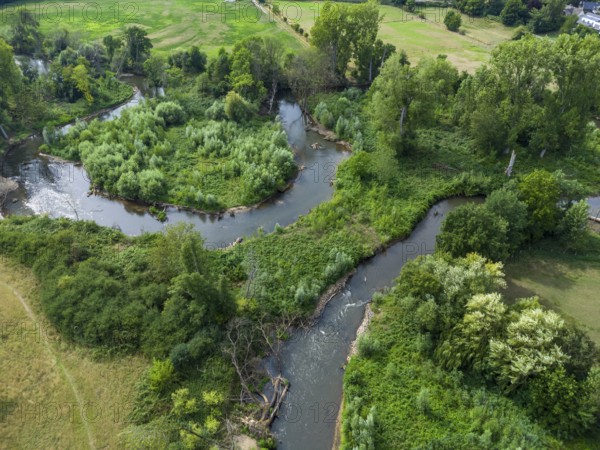 Renaturalised Erft near Neuss, North Rhine-Westphalia, Germany