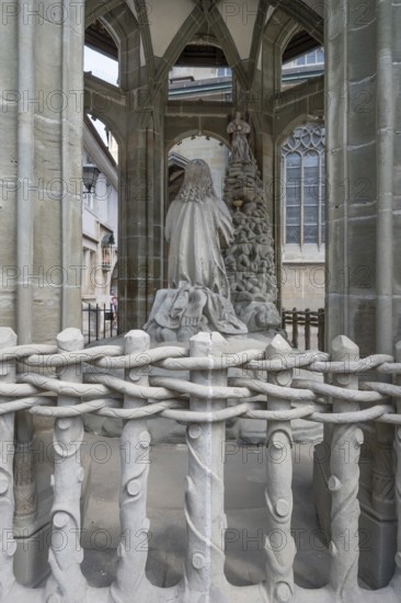 Jesus on the Mount of Olives around 1500, last restoration 2015 at St Nicholas Minster, Überlingen,