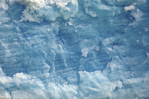 Close-up of textured ice with blue colouring and unique pattern, The blue ice of the Perito Moreno